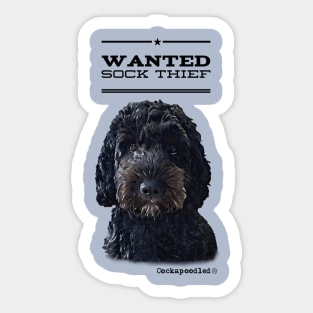 Cockapoo / Doodle Dog Sock Thief Sticker